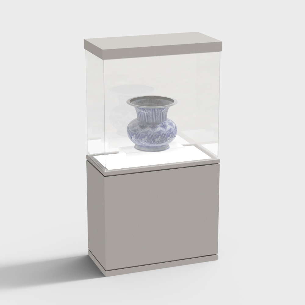Elegant Low-Polygon Display Cabinet 3D model
