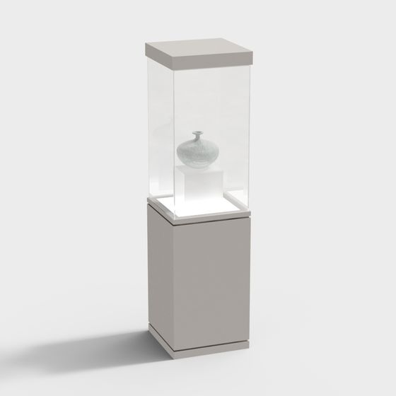 Sophisticated Gray Display Cabinet 3D model