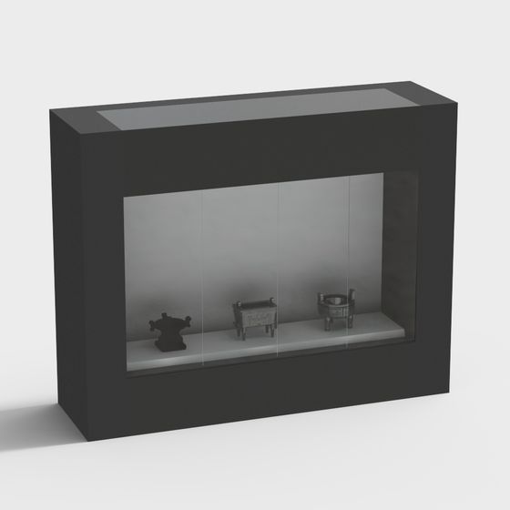 Vintage Display Cabinet 3D model with High Detail