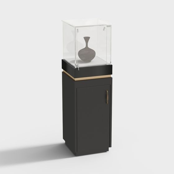 Elegant Low-Poly Display Cabinet 3D Model