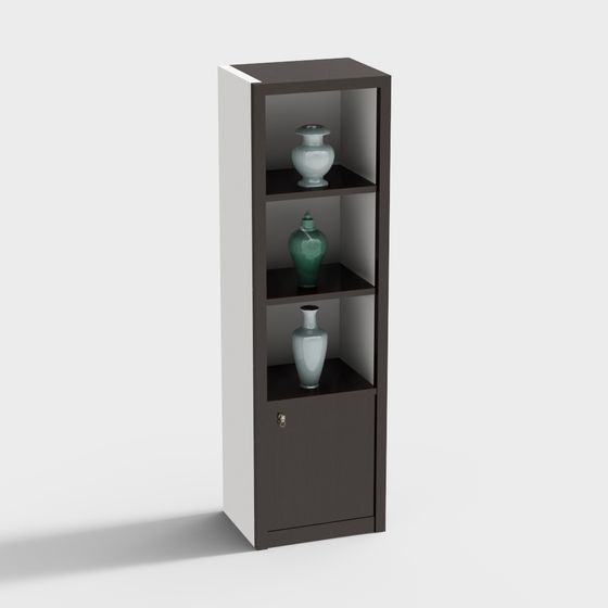 Contemporary Low-Poly High-Detail Bookcase 3D model