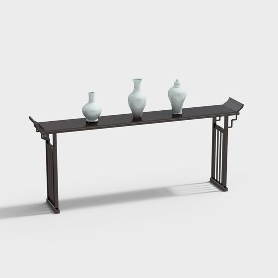 Elegant Chinese Long Table 3D model for Creative Projects