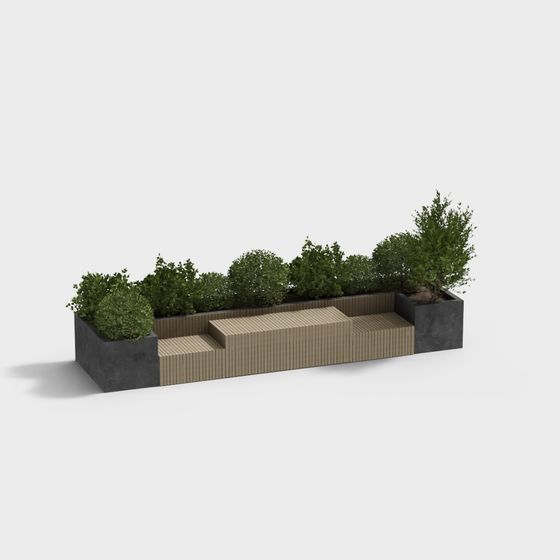 Urban Oasis Bench 3D model for Modern Spaces