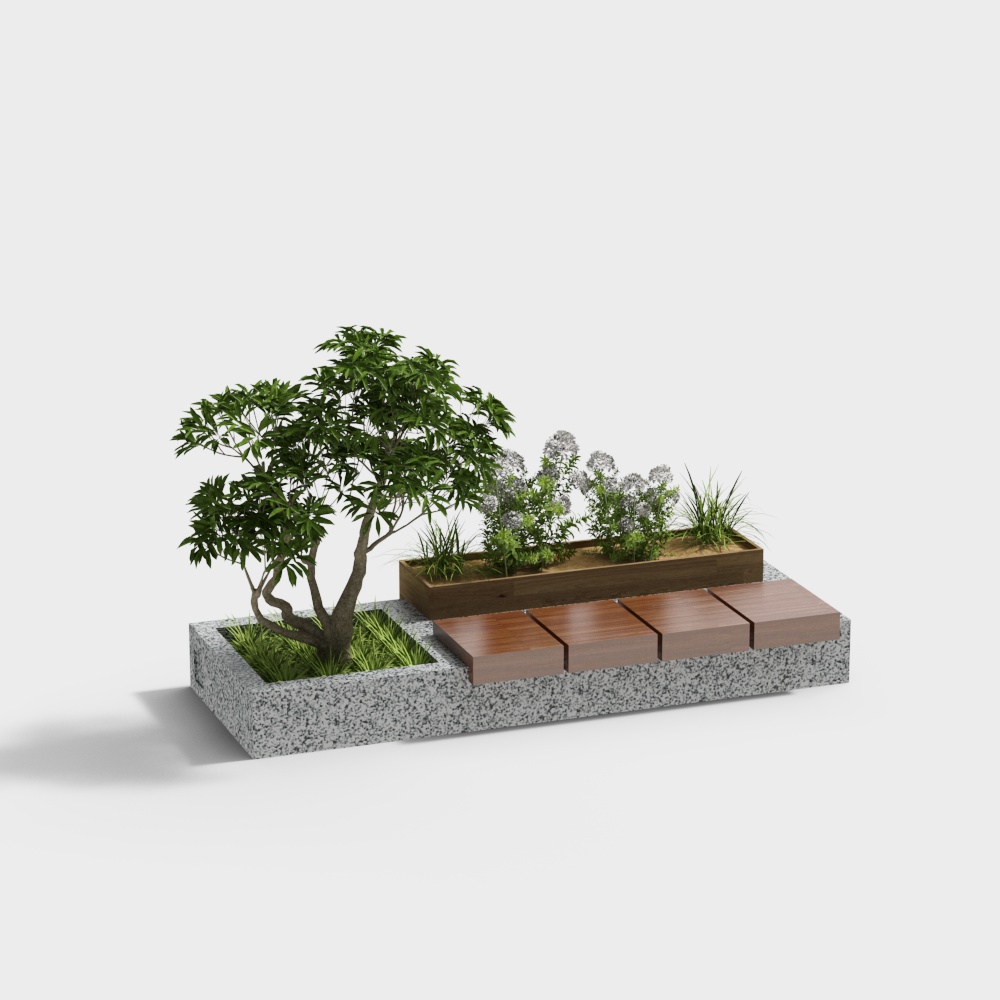 Modern Urban Green Oasis 3D model
