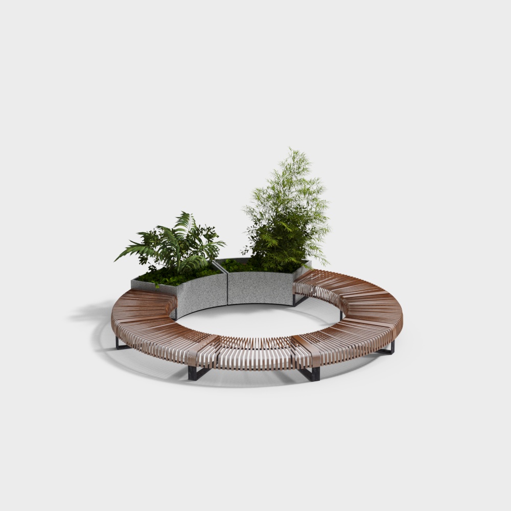 Circular Bench Garden 3D model