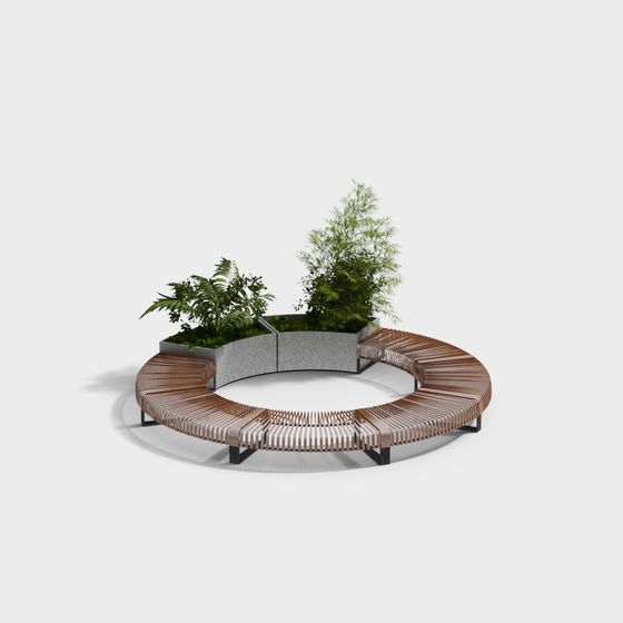 Circular Bench Garden 3D model