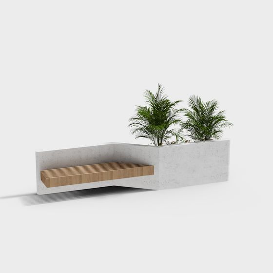 Concrete Bench 3D model