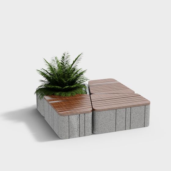Urban Oasis Bench 3D model for Creative Spaces