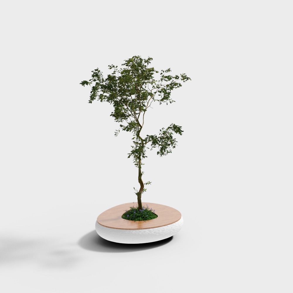 ที่นั่งสระต้นไม้ทิวทัศน์