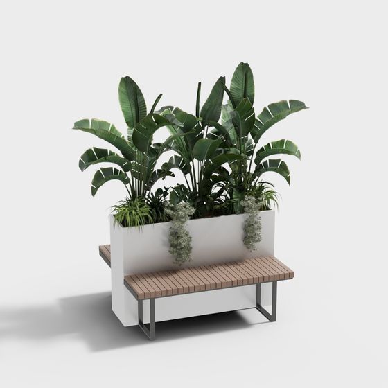 Urban Oasis Bench 3D model for Creative Spaces