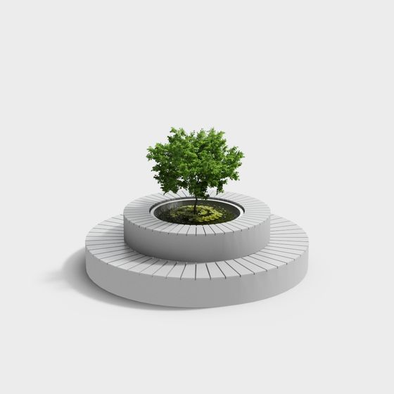 Round Platform Green Plant 3D model for Creative Spaces