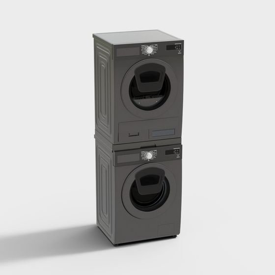 Modern Stacked Washing Machine 3D model