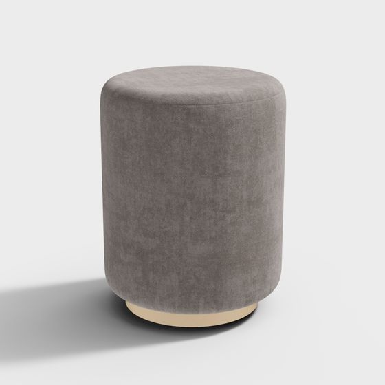 Stylish Gray Round Stool 3D model for Modern Interiors