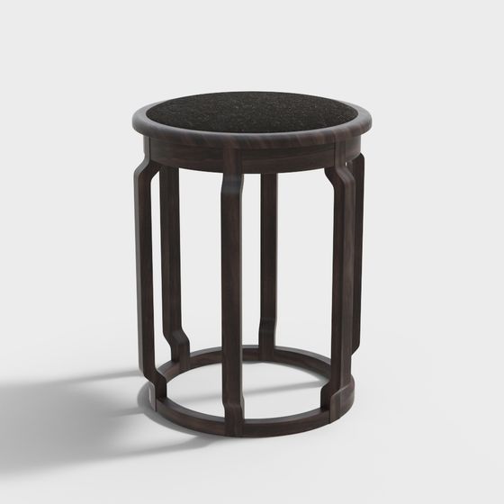 Stylish Minimalist Round Stool 3D model