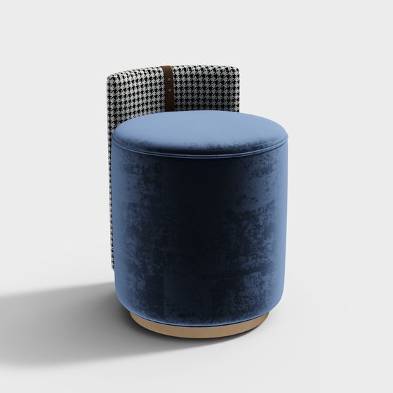 Elegant Round Stool 3D model for Modern Interiors