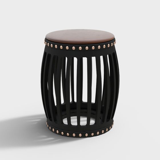 Vintage Drum Stool 3D model