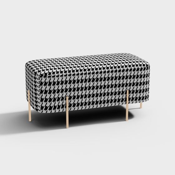 Elegant Minimalist Bench 3D model for Modern Spaces