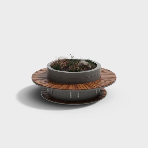 Round Garden Bench 3D model for Modern Urban Spaces