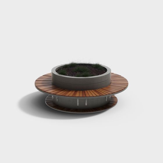 Round Planter 3D model for Urban Spaces
