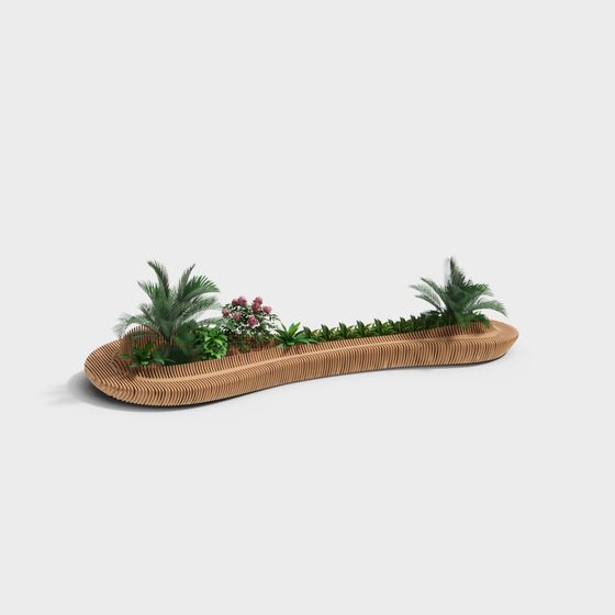 Wave Garden Bed 3D model