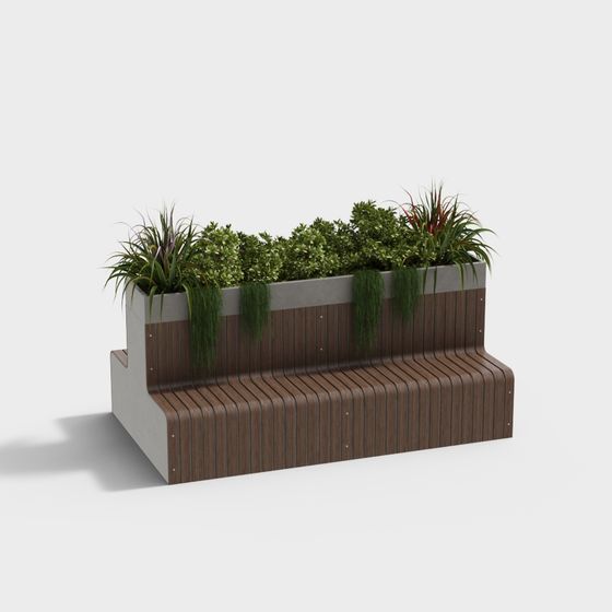 Urban Greenery Bench 3D model