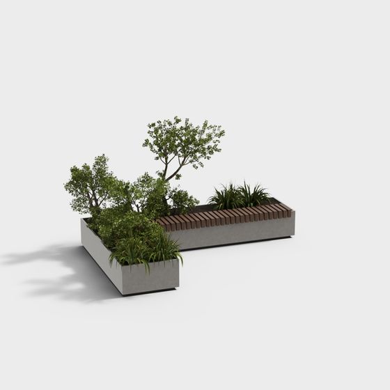 Urban Oasis Planter 3D model for Creative Projects