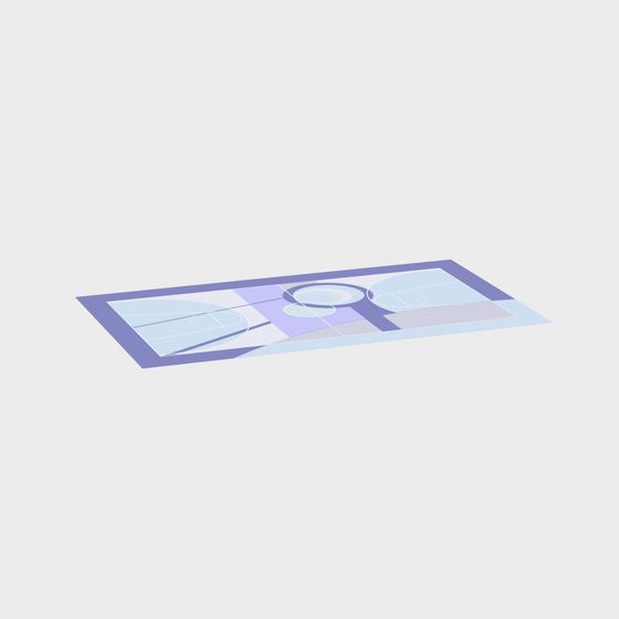 Low Poly Basketball Court 3D Model