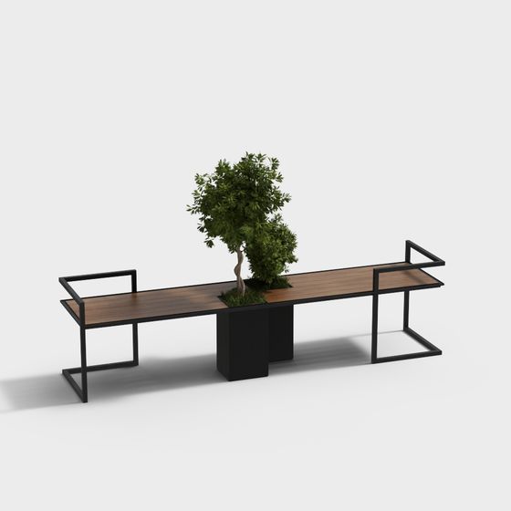 Urban Oasis Bench 3D model for Modern Spaces