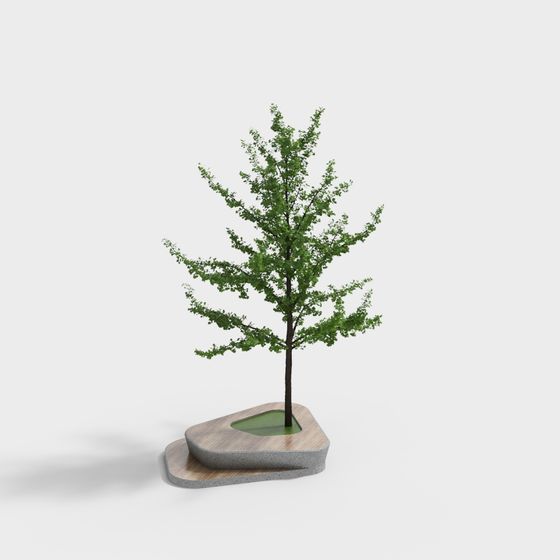 Vibrant Low-Poly 3D Tree Model