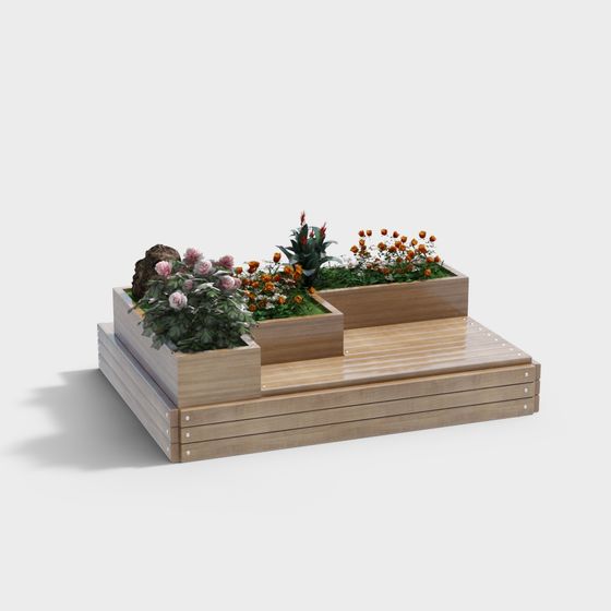 Charming Low-Polygon Garden Planter 3D model