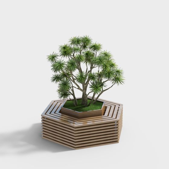 Urban Green Plant Pot 3D model in Modern Minimalist Style
