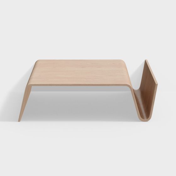 Streamlined Design Table Streamlined Wooden Table 3D model