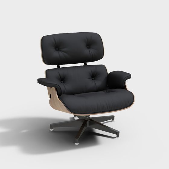 Black Chair with Arms 3D Model