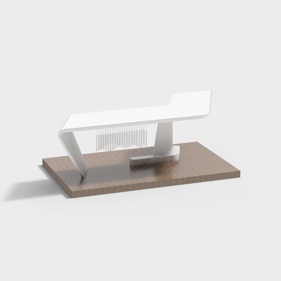 Sleek Low-Poly Long Bench 3D model