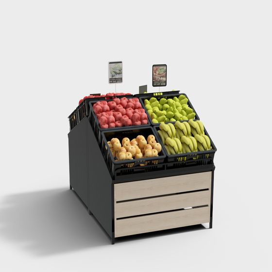 Modern Fruit Display Rack 3D model