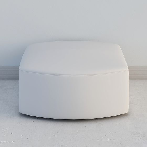 Stylish Curved Ottoman 3D model for Modern Interiors