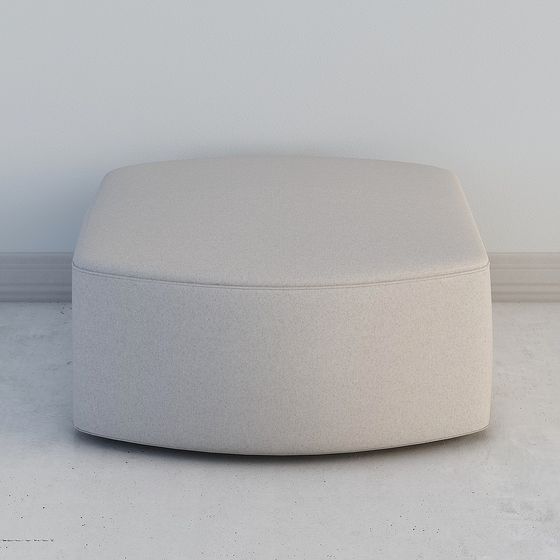 Square Ottoman 3D model for Modern Interiors