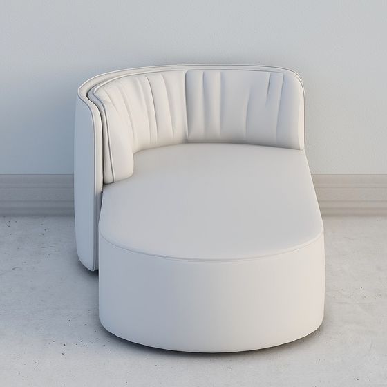 Elegant Curved Sofa 3D model for Stylish Spaces