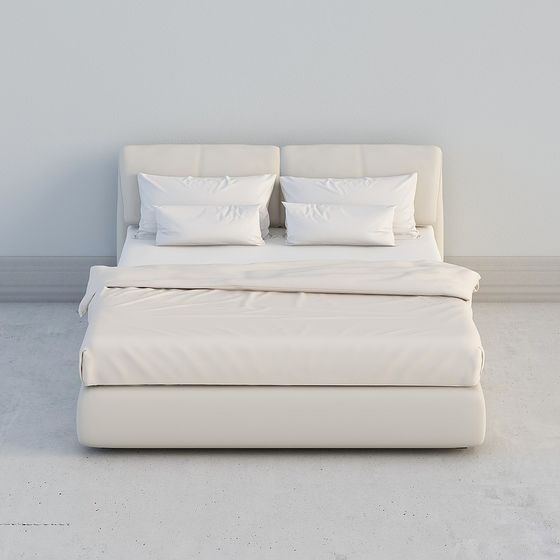 Stylish Low-Poly Bed 3D Model for Contemporary Spaces