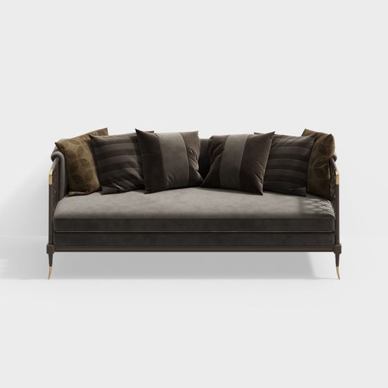 Stylish Low-Polygon Sofa 3D Model for Modern Interiors