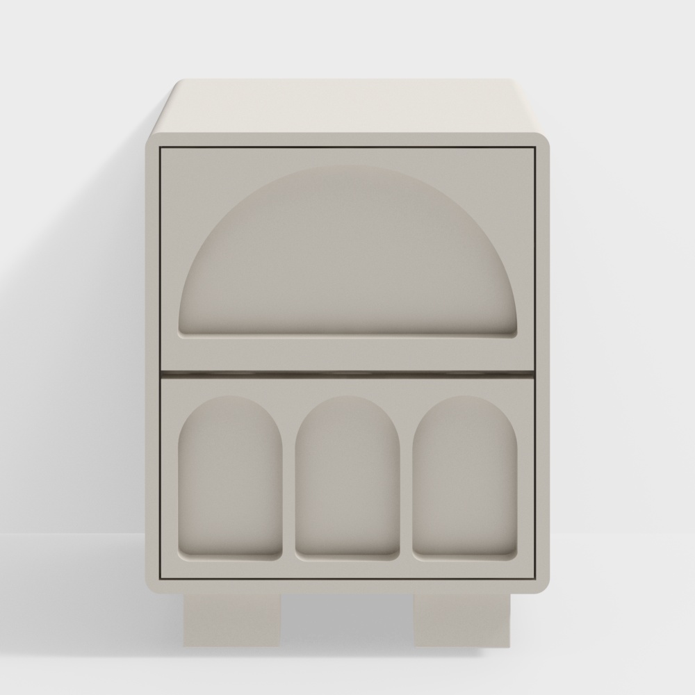 Modern cream style bedside table