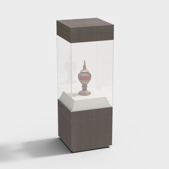 Elegant Low-Poly Display Case 3D model for Creative Projects