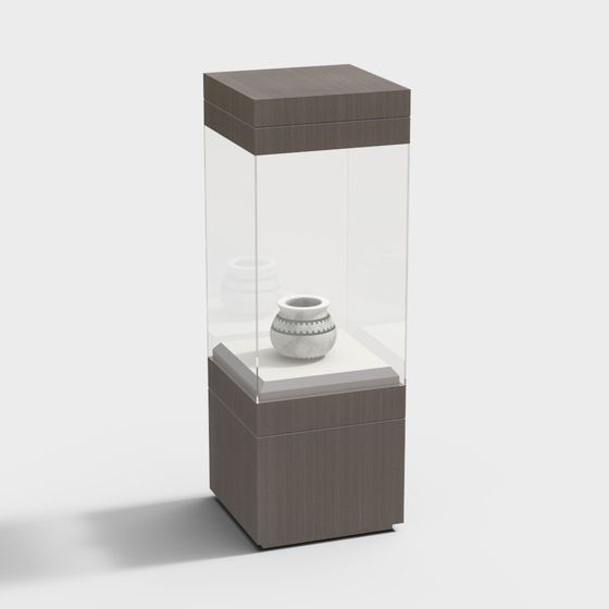 Stylish Low-Poly Display Cabinet 3D model