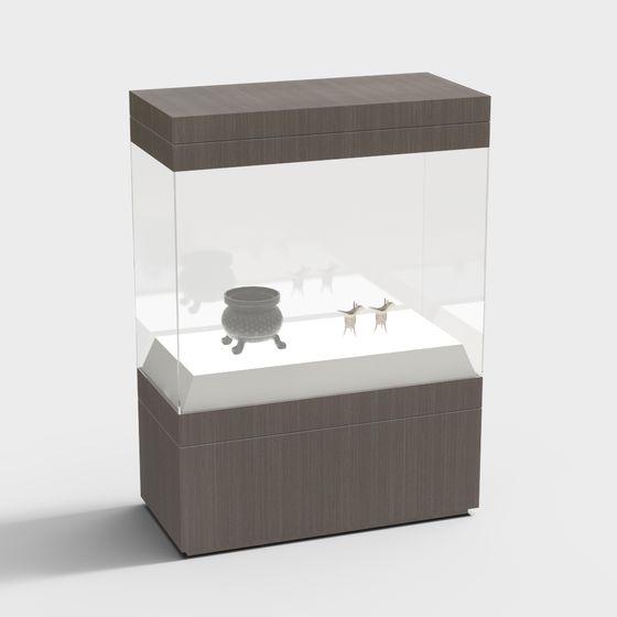 Stylish Display Cabinet 3D model for Contemporary Spaces