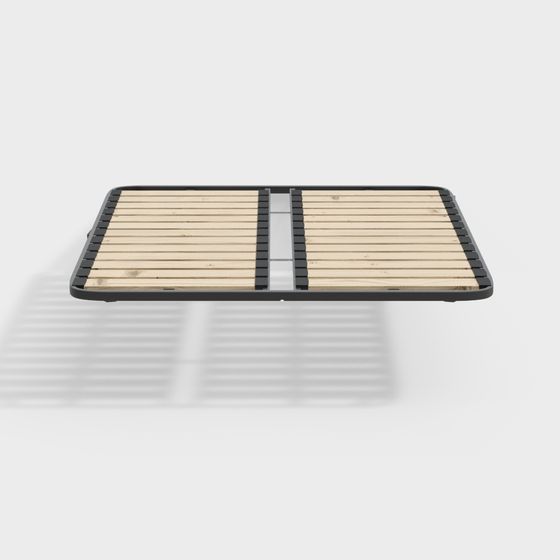 Beige Modern Rib Cage Bed Frame 3D Model