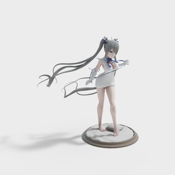 Whimsical Wind Girl 3D Model