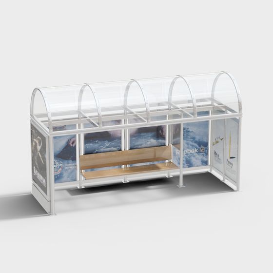Modern Bus Stop 3D Model for Urban Spaces