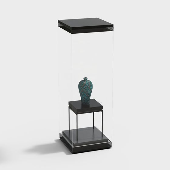 Stylish Glass Display Cabinet 3D model