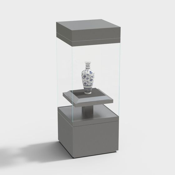 Elegant Showcase 3D model Blending Modern Aesthetics and Traditional Art