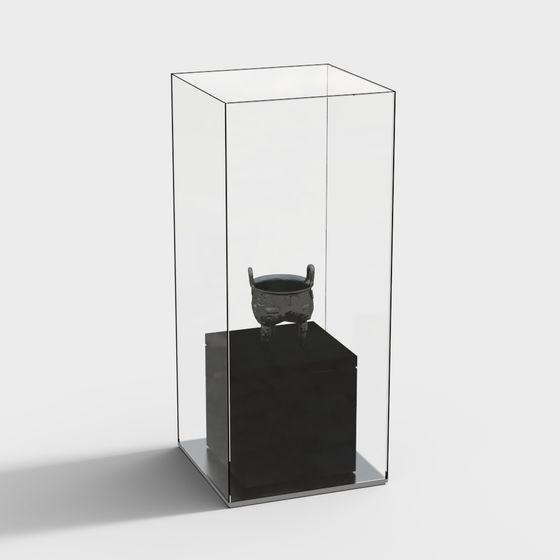 Antique Bronze Tripod Display Cabinet 3D model